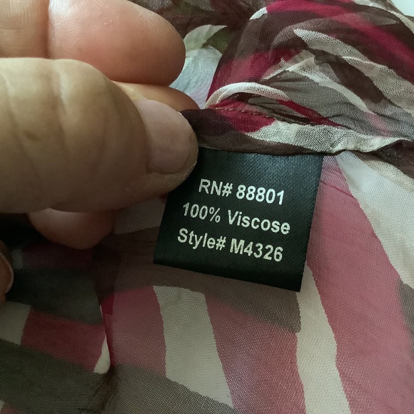 Kay Celine Multicolored Sheer Tunic with Beaded Neckline, NWT, Size S - Picture 14 of 16